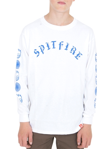 Spitfire T-shirt l/s Old E Combo White w. Blue